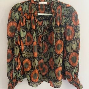Ulla Johnson Green and Orange Women's Top size 2